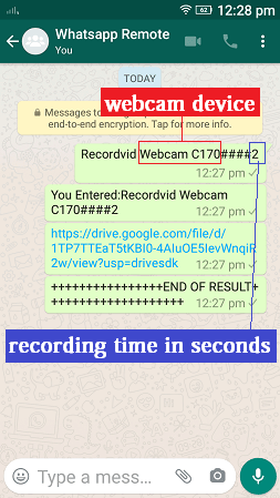 Recordvid command, whatsapp cloud remote